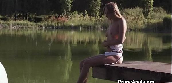  BBC anal with hot blonde by the lake